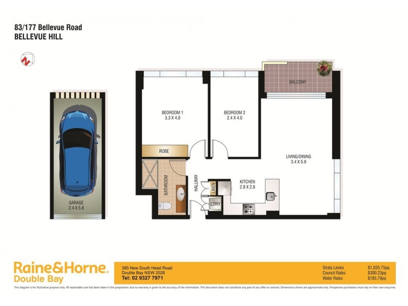 83/177 Bellevue Road, Bellevue Hill NSW 2023 Floorplan