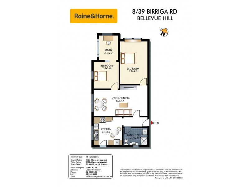 8/39 Birriga Road, Bellevue Hill NSW 2023 Floorplan