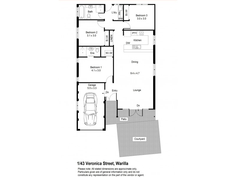1/43 Veronica Street, Warilla NSW 2528 Floorplan