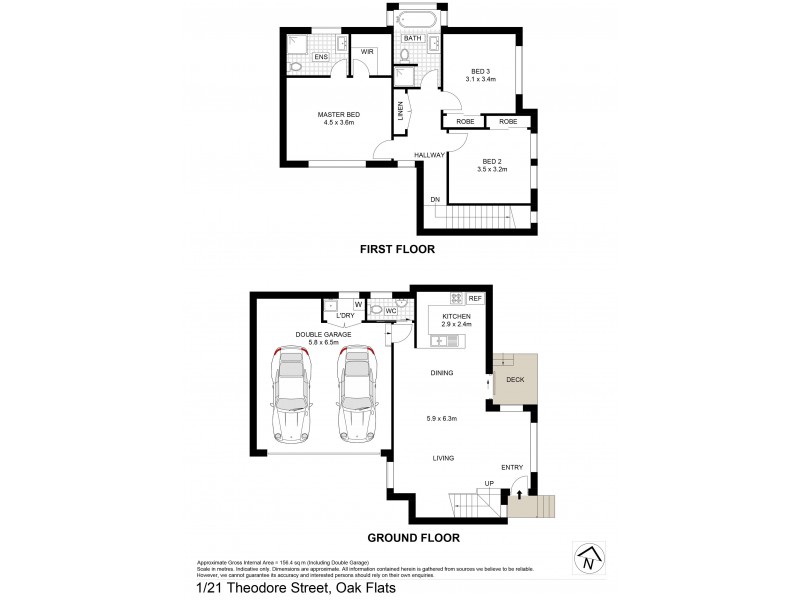1/21 Theodore Street, Oak Flats NSW 2529 Floorplan