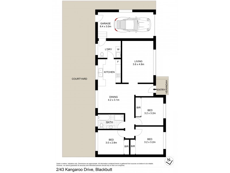2/43 Kangaroo Drive, Blackbutt NSW 2529 Floorplan