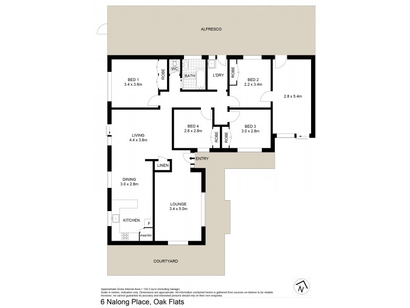 6 Nalong Place, Oak Flats NSW 2529 Floorplan
