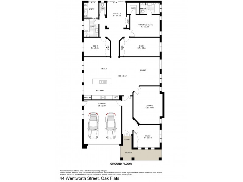 44 Wentworth Street, Oak Flats NSW 2529 Floorplan