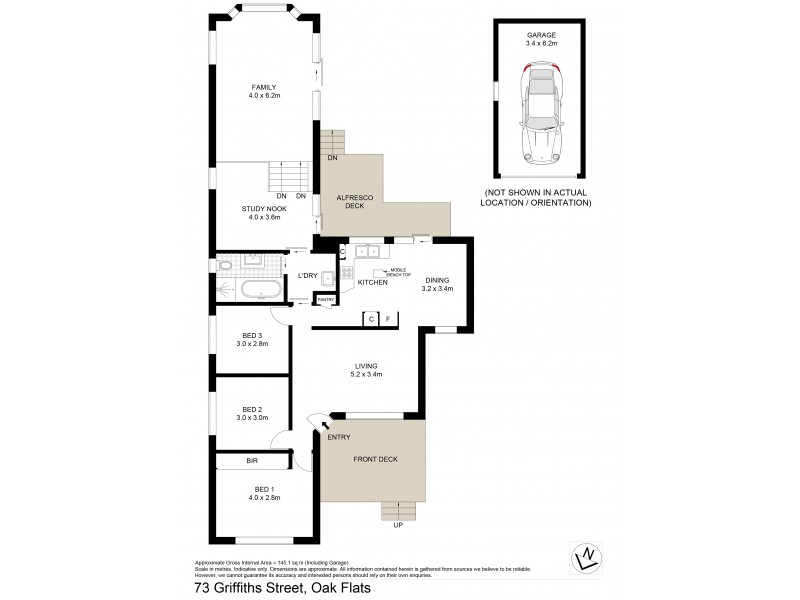 73 Griffiths Street, Oak Flats NSW 2529 Floorplan