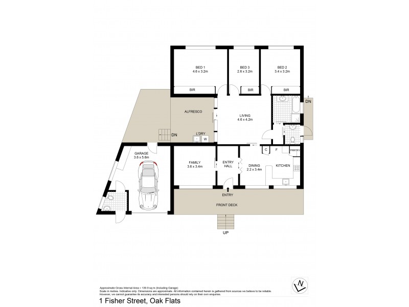 1 Fisher Street, Oak Flats NSW 2529 Floorplan