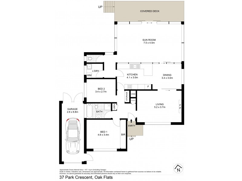 37 Park Crescent, Oak Flats NSW 2529 Floorplan