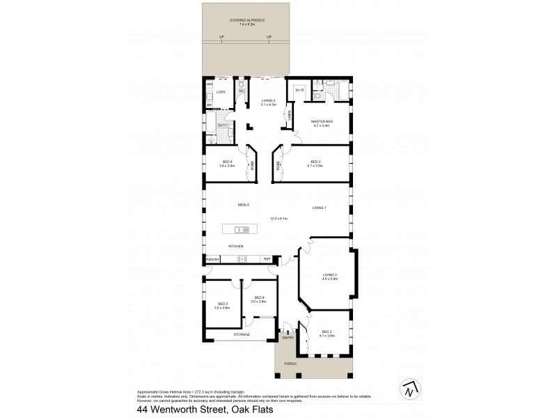 44 Wentworth Street, Oak Flats NSW 2529 Floorplan