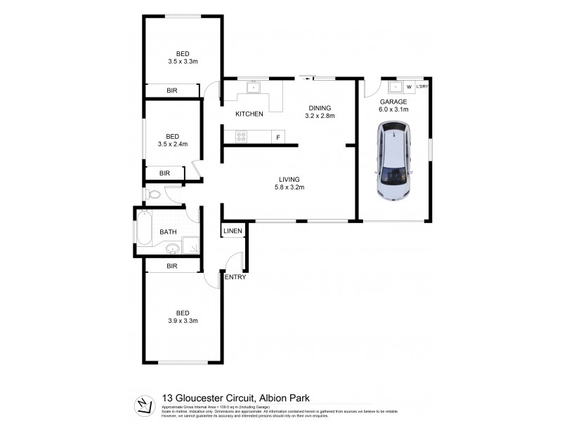 13 Gloucester Circuit, Albion Park NSW 2527 Floorplan
