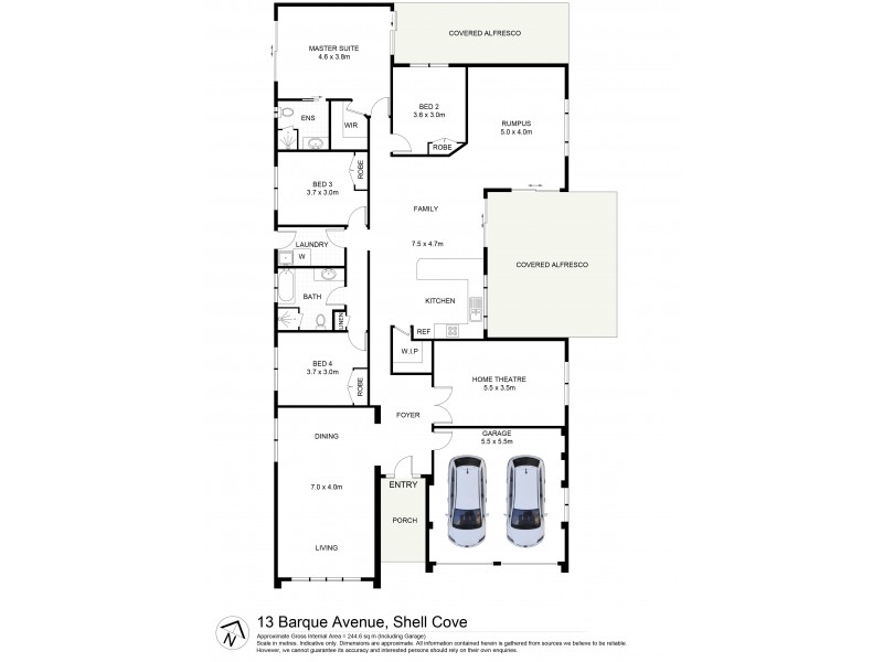 13 Barque Avenue, Shell Cove NSW 2529 Floorplan