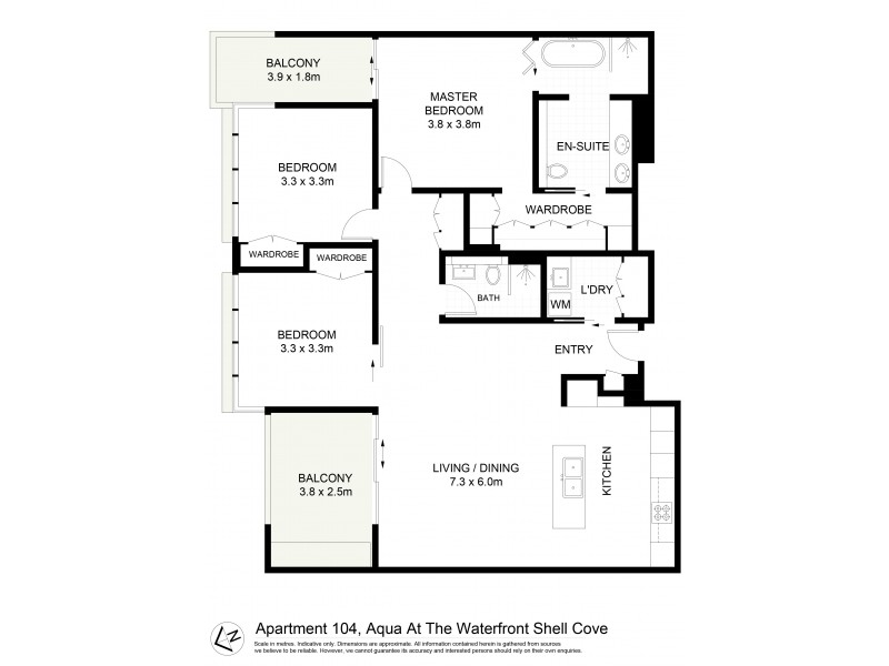 Apartment 104 Aqua at the Waterfront, Shell Cove NSW 2529 Floorplan