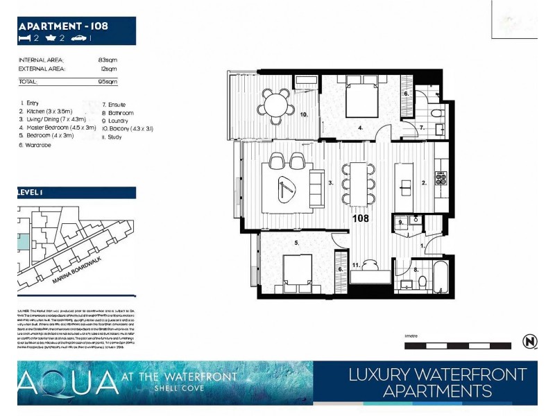 Apartment 108 Aqua at the Waterfront, Shell Cove NSW 2529 Floorplan