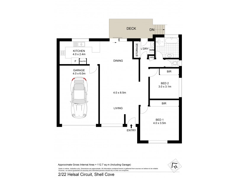 2/22 Helsal Circuit, Shell Cove NSW 2529 Floorplan