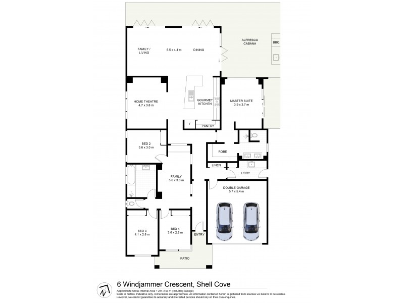 6 Windjammer Crescent, Shell Cove NSW 2529 Floorplan