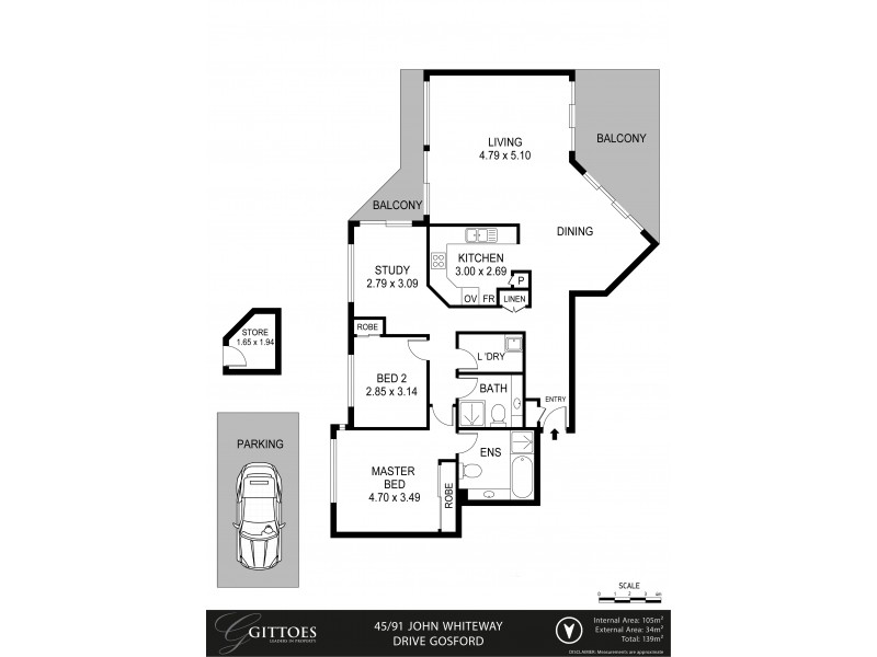 45/91-95 John Whiteway Drive, Gosford NSW 2250 Floorplan