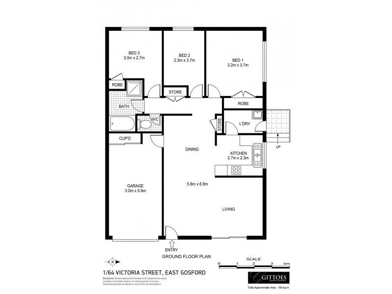 1/64 Victoria Street, East Gosford NSW 2250 Floorplan