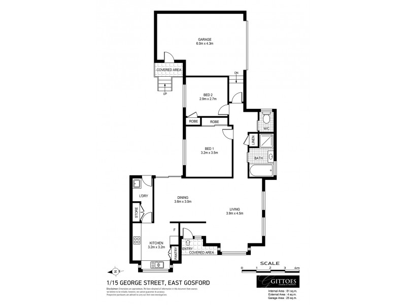 1/15 George Street, East Gosford NSW 2250 Floorplan