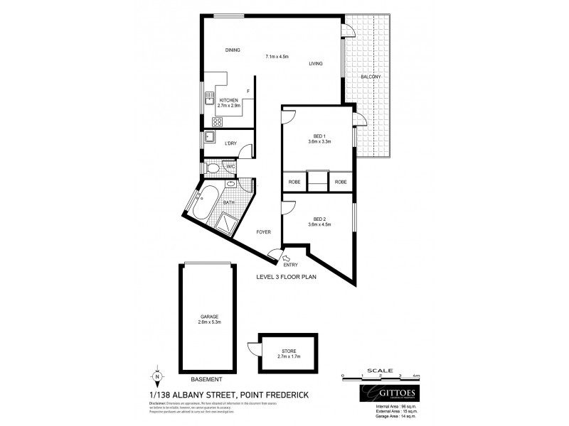 1/138 Albany Street, Point Frederick NSW 2250 Floorplan