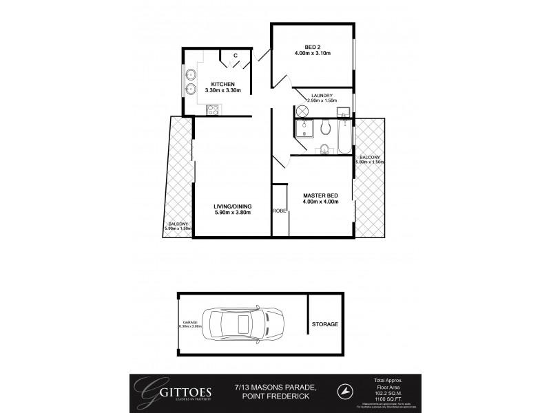 7/13 Masons Parade, Point Frederick NSW 2250 Floorplan