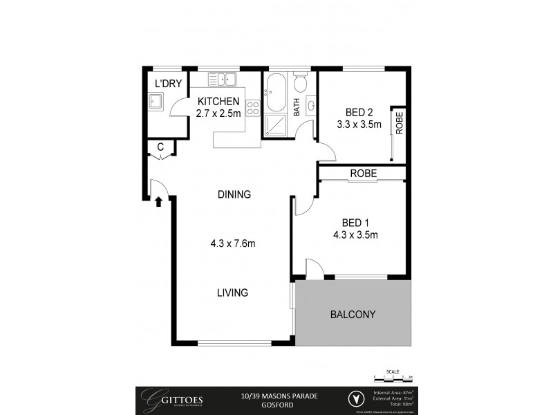 10/39 Masons Parade, Gosford NSW 2250 Floorplan