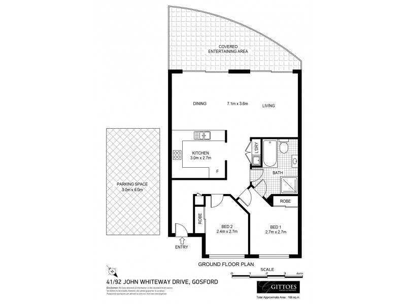 41/92 John Whiteway Drive, Gosford NSW 2250 Floorplan