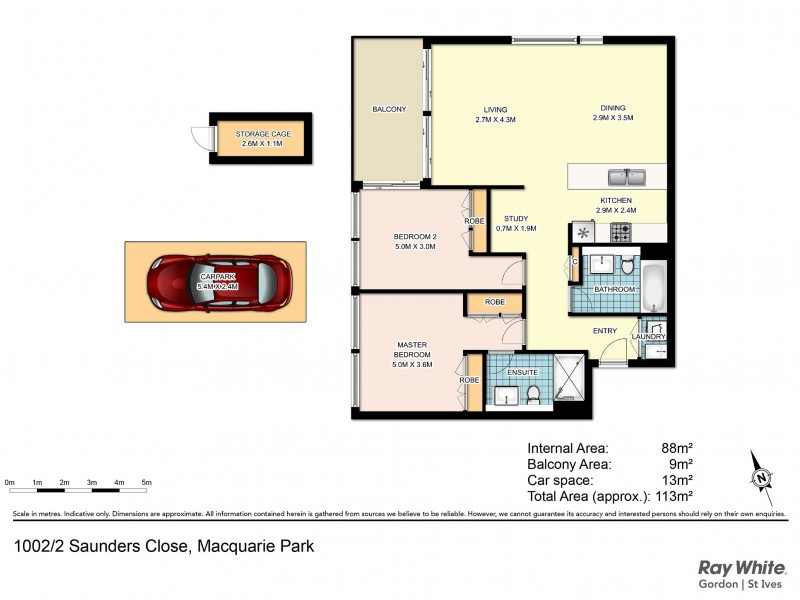 1002/2 Saunders Close, Macquarie Park NSW 2113 Floorplan
