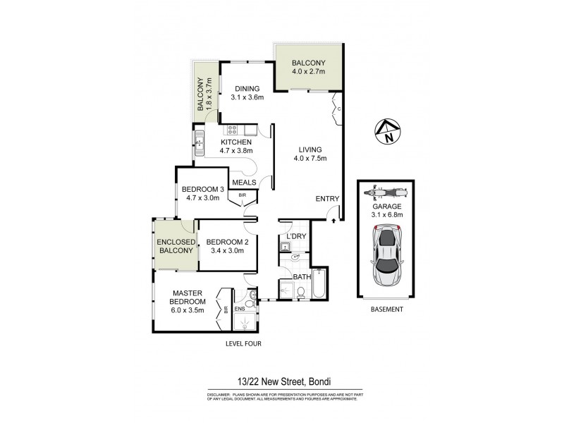 13/22 New Street, Bondi NSW 2026 Floorplan