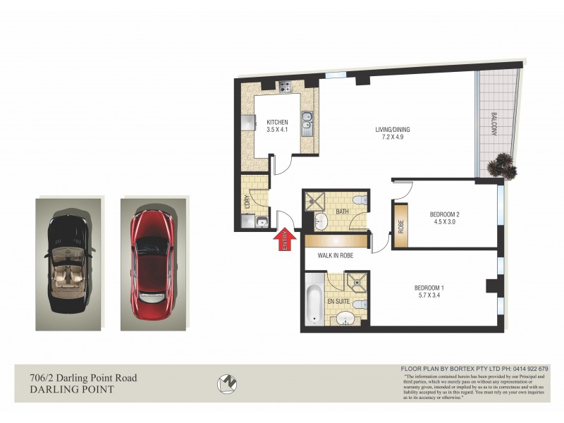 706/2 Darling Point Road, Darling Point NSW 2027 Floorplan