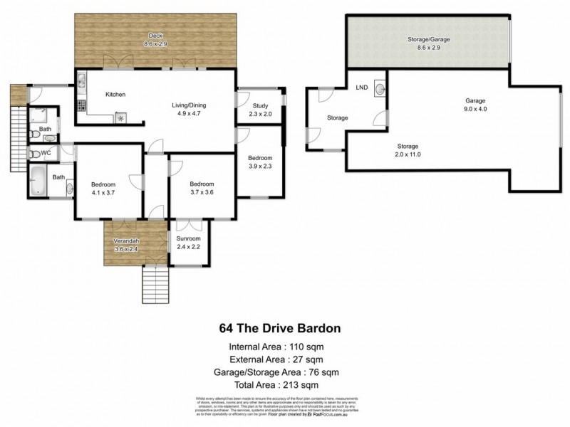 64 The Drive, Bardon QLD 4065 Floorplan