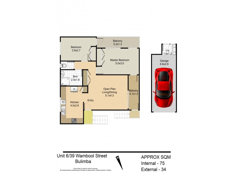 6/39 Wambool Street, Bulimba QLD 4171 Floorplan
