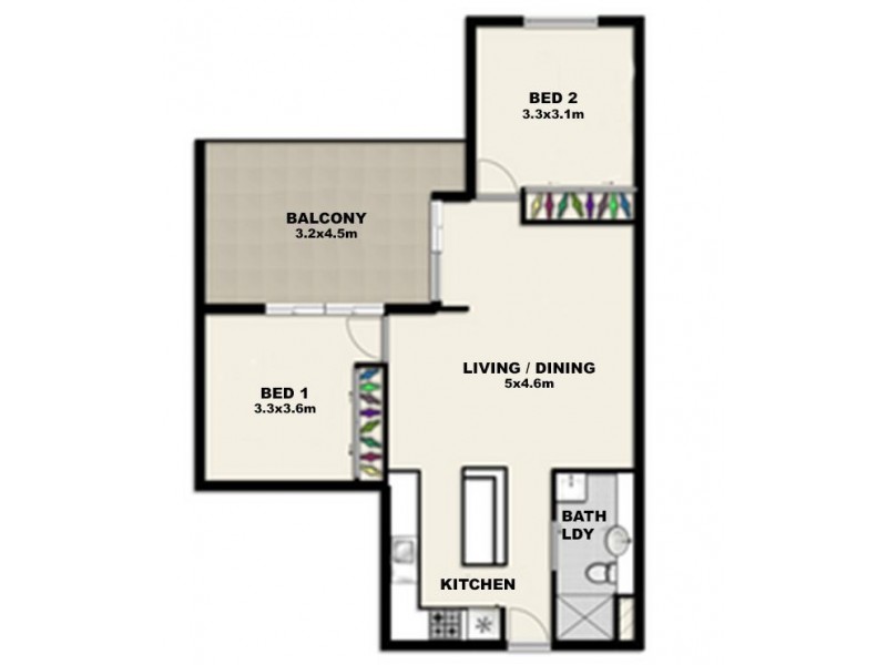 3105/151 GEORGE STREET, Brisbane City QLD 4000 Floorplan