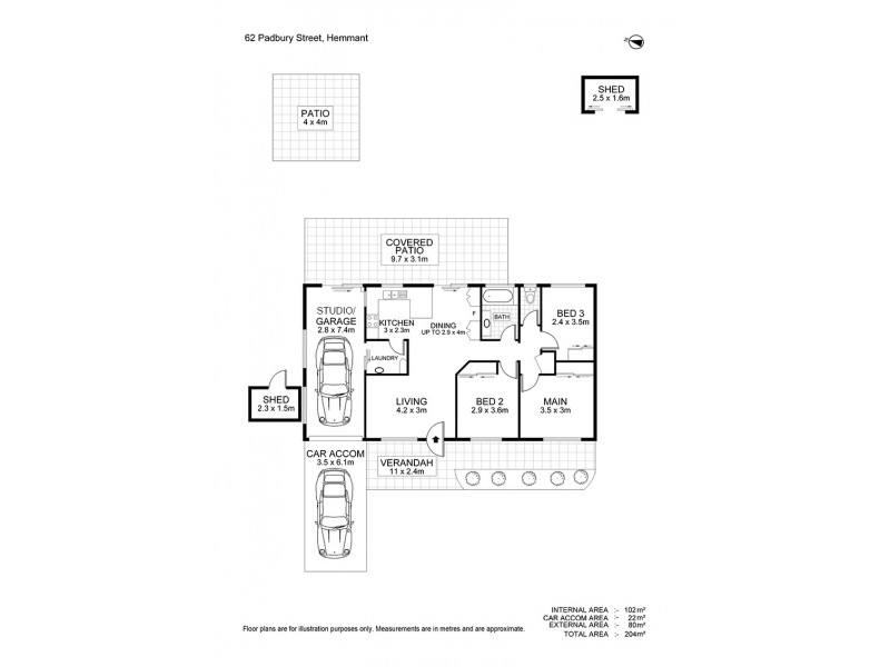 62 Padbury Street, Hemmant QLD 4174 Floorplan