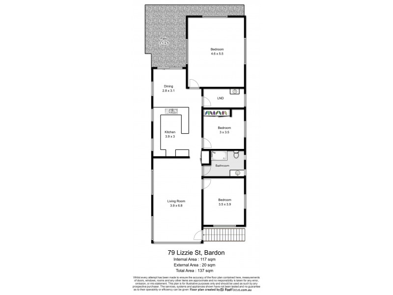 79 Lizzie Street, Bardon QLD 4065 Floorplan