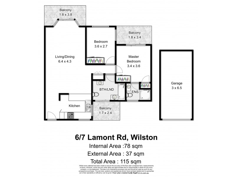6/7 Lamont Road, Wilston QLD 4051 Floorplan