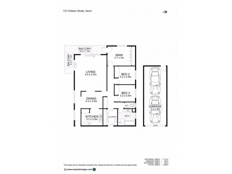 1/21 Kidston Street, Ascot QLD 4007 Floorplan