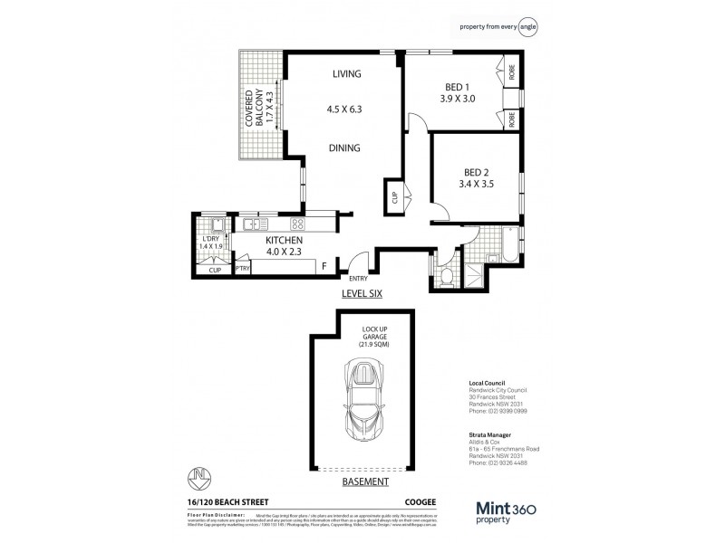 16/120 Beach Street, Coogee NSW 2034 Floorplan