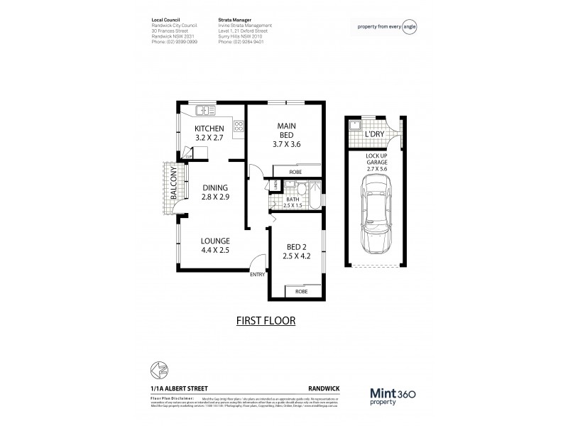 1/1A Albert Street, Randwick NSW 2031 Floorplan