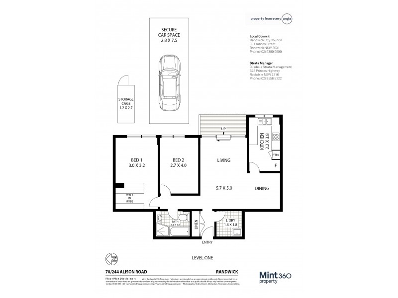 70/244 Alison Road, Randwick NSW 2031 Floorplan