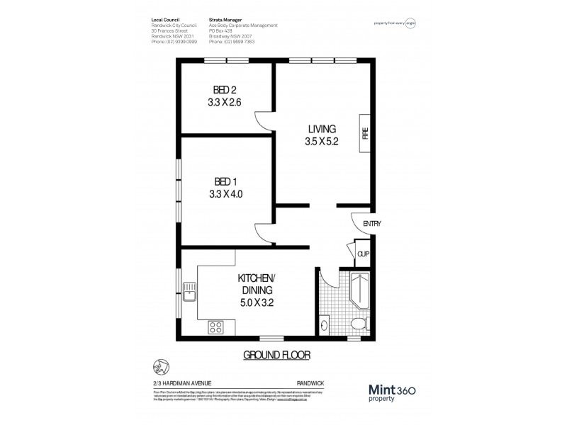 2/3 Hardiman Avenue, Randwick NSW 2031 Floorplan