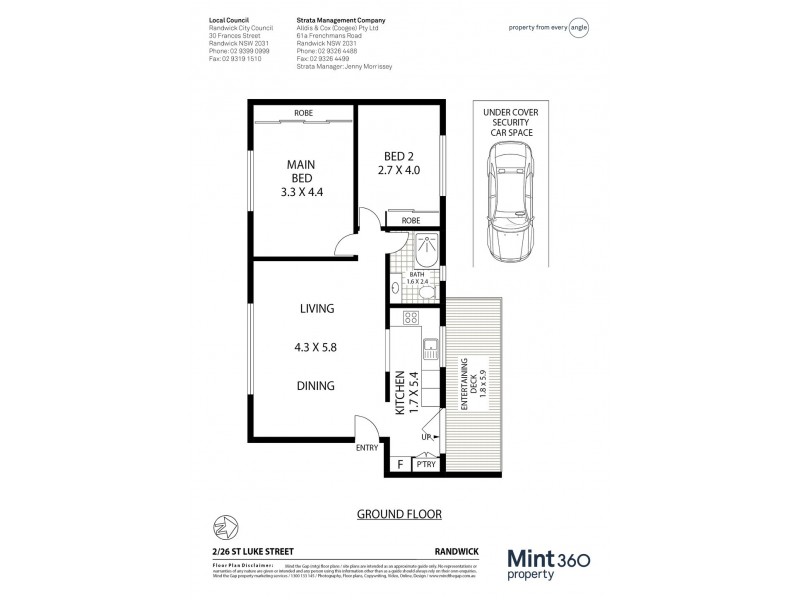 2/26 St Luke Street, Randwick NSW 2031 Floorplan