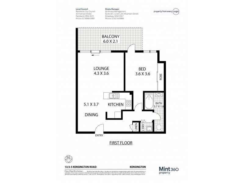13/3-5 Kensington Road, Kensington NSW 2033 Floorplan