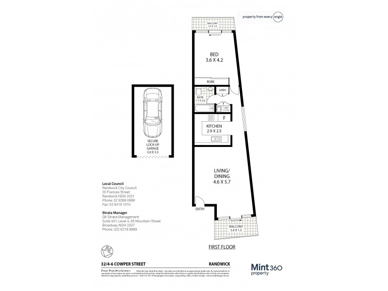 32/4-6 Cowper Street, Randwick NSW 2031 Floorplan