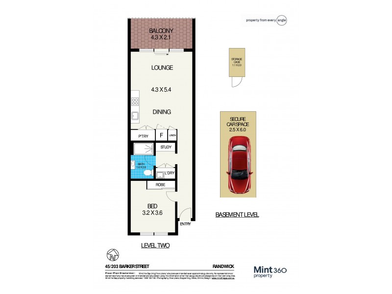 45/203 Barker Street, Randwick NSW 2031 Floorplan