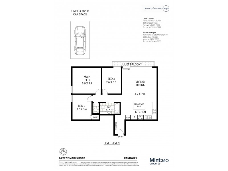 74/67 St Marks Road, Randwick NSW 2031 Floorplan