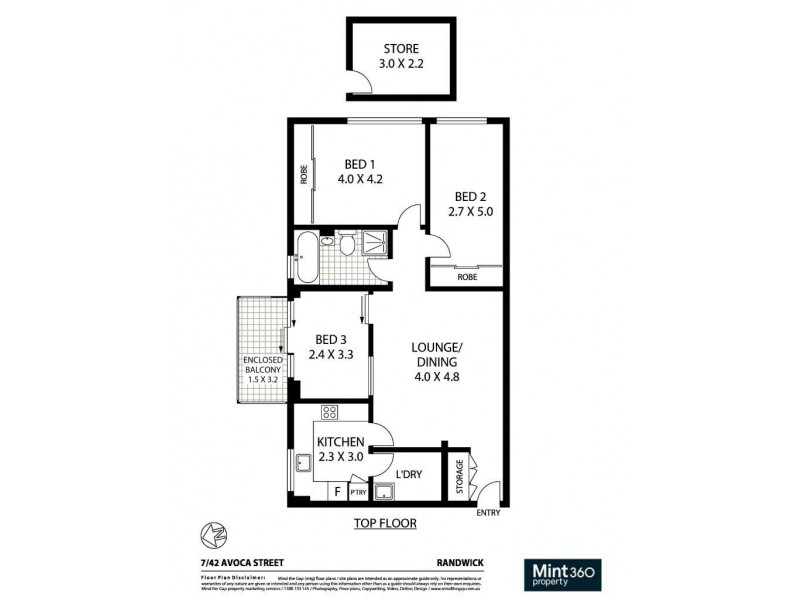 7/42 Avoca Street, Randwick NSW 2031 Floorplan