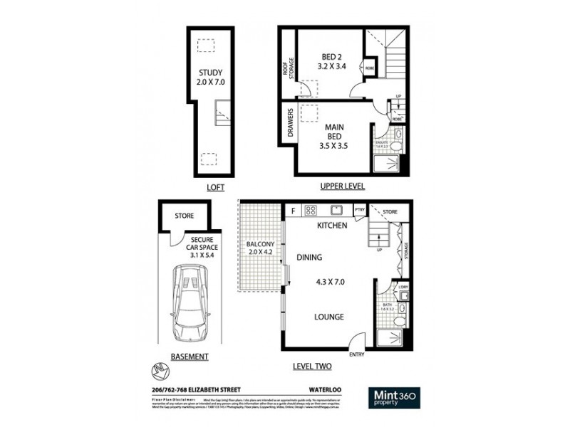 206/762 -768 Elizabeth Street, Waterloo NSW 2017 Floorplan