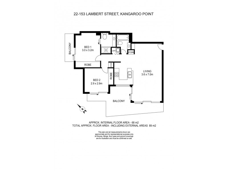 22/153 Lambert Street, Kangaroo Point QLD 4169 Floorplan