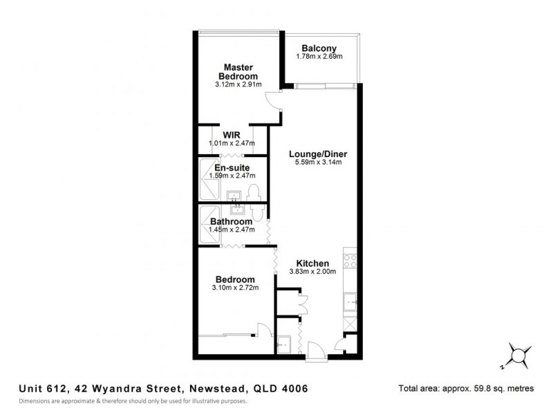 612/42 Wyandra Street, Newstead QLD 4006 Floorplan