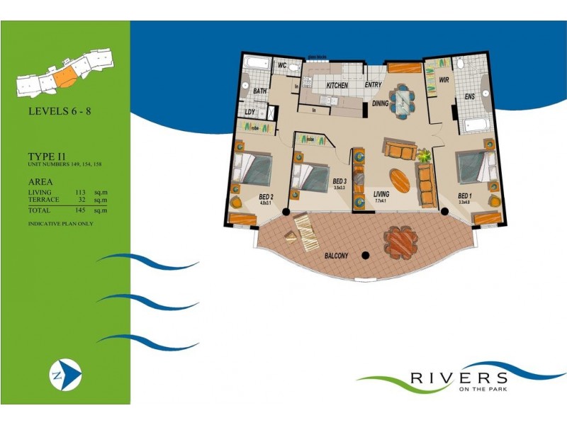 154/8 Land St, Toowong QLD 4066 Floorplan