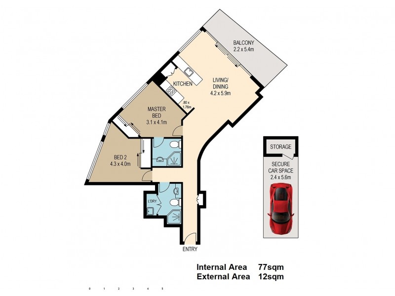 282/26 Felix Street, Brisbane City QLD 4000 Floorplan