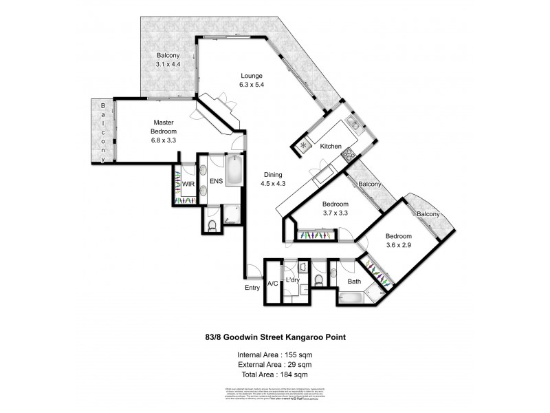 83/8 Goodwin Street, Kangaroo Point QLD 4169 Floorplan